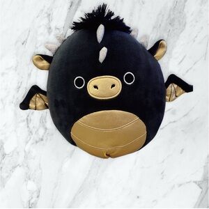 Squishmallow Official Kellytoy Magical Black/Gold, Luxmen Dragon, 7.5 Inch